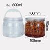 Material PET de grado alimenticio Transparente Almacenamiento de cocina Redondo Tanque sellado para té perfumado 100 Diámetro Tapa de cristal Caja vacía