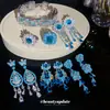 Pendientes, Anillos, Pulseras de Flor Ovalada Hueca de Zircón de Lujo Transfronterizos y Joyería de Lujo de Alto Nivel para Banquetes