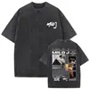 Camiseta Gráfica Lavada Vintage Rapper Milo J La Vida Era Mas Corta para Hombres y Mujeres