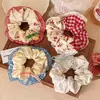 Scrunchie Floral Estilo Pastoral para Mulheres, Prendedor de Cabelo Doce Moda Coreana, Corda de Cabelo de Nicho de Alta Qualidade, Acessório de Cabelo para Rabo de Cavalo Baixo