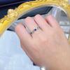 Anillo azul suave caramelo color arcoíris chapado en oro de 18 quilates incrustado Zafiro colorido anillo dulce fresco anillo de cola