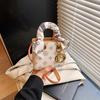 Bolso de Mano Mini de Moda para Mujer Verano 2026 Nuevo Bolso Cruzado Estampado Estilo Princesa Diana Bolso Pequeño Bolso de Hombro Cuadrado Pequeño de Moda