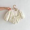 Mono de bebé Ins Primavera y otoño Ropa para recién nacidos Categoría a Algodón puro Manga larga Princesa Bolsa Pedo Ropa para gatear para bebés