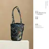 Bolsa de almacenamiento para juego de té de algodón tejido, bolsa cilíndrica gruesa para viaje, bolsa de ceremonia de té de tamaño grande para maestros de té