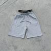 Pantalones cortos de sudor de cintura alta de estilo europeo y americano transfronterizo, verano 2025, nuevos, retro, de calle, holgados, casuales, de dos piezas falsas