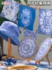 Tela de Algodón Blanca Tie-Dye Cuadrado de Jardín de Infancia Toalla Pañuelo Goma para el Cabello Camiseta Kit de Materiales Hecho a Mano DIY Juego de Herramientas