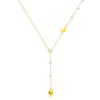 Cadena para suéter de perla de mariposa acero titanio chapado en oro real de 18K no se desvanece temperamento elegante moda de lujo cadena para clavícula venta al por mayor