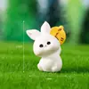 Adornos de paisaje en miniatura, decoraciones DIY de conejitos de dibujos animados lindos, manualidades de resina, adornos de escritorio creativos