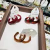 Brincos Vermelhos Maillard Outono e Inverno, Brincos de Argola em C Femininos e de Alto Padrão