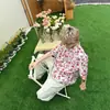 Bunacc 2026 Verano Nuevo Estilo Retro Americano Estilo Perezoso Diseño Floral de Estampado Completo Camisa Floral de Media Manga para Mujer