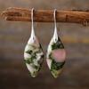 Aretes colgantes de hoja de piedra del Emperador Bohemio nuevos transfronterizos Joyería popular europea y americana Joyería Ins