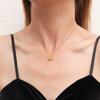 Nova joia estilo chinês palavra dupla felicidade marca dupla face redonda pingente zircônia colar clavícula feminino aço titânio ouro 18K atacado