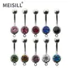 Anillo de ombligo de acero inoxidable con un diamante Meier Clavo de ombligo personalidad de resorte europeo y americano joyería de piercing para hombres y mujeres venta al por mayor