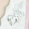 Hebilla de Puerta Transparente con Forma de Corazón Hueco Anillo para Tarjeta Hebilla Colgante Colgante para Bolsa Muñeca Accesorios para Joyería DIY Material para Llavero