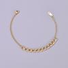 Pulseira S08 estilo europeu e americano, acessórios de joias para montar você mesmo, corrente de aço inoxidável banhada a ouro 18k, pulseira com feitiço duplo.