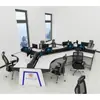 Console de operação da estação de monitoramento centro de comando console de despacho mesa bancada de trabalho fixo, personalizado quatro partes cinco partes espessado curvo controle