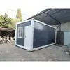 Casa contenedor para actividades, casa plegable con aislamiento para peatones en la calle, casa de acero de color, muro cortina de vidrio ignífugo, lana de roca con aislamiento térmico, alta gama