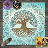 Tapete de Mesa para Cartas de Tarot Fase Lunar Floral Oculto Paño de Altar Vintage Runa Tarot Mantel de Tierra de Diatomeas