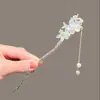 Presilhas de Cabelo Exclusivas Estilo Antigo no Atacado, Presilhas de Cabelo Flor de Magnólia, Acessórios de Cabelo com Franjas, Presilhas de Cabelo em Formato de U de Alta Qualidade