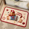 Alfombrilla de piso de tierra de diatomeas de dibujos animados para la entrada del baño, absorbente y resistente a la suciedad, fácil de limpiar, felpudo antideslizante