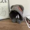 Gorro Bonito Estilo Japonês com Orelhas de Urso para Mulheres, Quente para Outono e Inverno Proteção para Ouvidos Circunferência Craniana Grande Chapéu de Tricô Pulôver com Pom-Pom