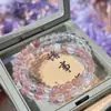 Pulsera de Amatista Natural Cristal Rosa Aguamarina Regalo de Cumpleaños 520 para Novia Mejor Amiga Pulsera Estilo Flor de Durazno