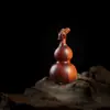 Material de Sangre Madera de Azufaifo Golpeada por el Rayo Material de Sangre Cabeza de Dragón Calabaza Pequeña Cabeza de Ciervo Calabaza Colgante Adorno Colgante Pie para Sostener en la Mano Accesorio de Cuenta Budista