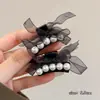 Presilha de Cabelo Pequena Preta com Laço para Mulheres, Grampo de Cabelo de Fada de Verão, Presilha de Cabelo de Princesa, Presilha de Cabelo Atrás da Orelha, Acessório de Cabelo