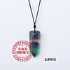 Donghai - Colgante de columna hexagonal multisuperficie de una sola punta, hecho a mano, con piedra cruda de cristal natural, pulido, joyería, venta al por mayor
