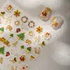Nuevo Árbol de Navidad Colorido Hombre de Nieve Manicura de Navidad Pegatinas de Alto Valor Guirnalda Estampado en Caliente Copo de Nieve Lazo Decorativos para Uñas
