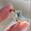 Anillo Fresco y Exquisito con un Diseño Único, Anillo de Diseño Sanador Azul, Accesorio de Moda Clásico Versátil de Gama Alta, Lujo Ligero