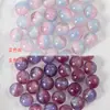 Contas Redondas de Resina Coração Duplo de Açúcar que Mudam de Cor com Furo Reto, Contas Soltas, Correntes para Pendurar, Acessórios para Chaveiro, Joias DIY Atacado
