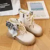 2026 Moda para Niñas Botines Cortos Infantiles Otoño/Invierno Nuevos Estilo Coreano Botas Martin con Lazo Moda Versátil Casual Botas de Piel