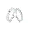 Conjunto de Anéis de Casal Esculpidos em Prata de Lei s999 para Homens e Mulheres Estilo Coreano High-End Tendência Design Geométrico Anel Ajustável Venda por Atacado