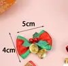 Pingente Mini Laço de Natal Decoração de Árvore de Natal Acessórios para Caixa de Presente DIY Sino de Natal Decoração Pendurada Arranjo