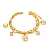 Pulsera de Acero de Titanio Transfronteriza Viento Neutro Estrella Luna Arco Amor Diamante Doble Capa Apilada Nariz de Cerdo Pulsera con Caracteres Japoneses para Mujer
