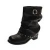 Botas Martin de Motociclista con Remaches Vintage Chuyuji para Mujer, Estilo Británico 2026 Nuevas Botas de Tacón Grueso de Otoño