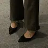 Zapatos de Tacón Alto Ec para Mujer 2025 Otoño e Invierno Nuevos Moda Retro Super Calientes Punta Fina Elegantes Versátiles Tacón de Aguja Antideslizantes
