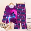 Pijama Infantil Sudeste Asiático 2026 Conjunto Shaggy de Manga Longa e Calça Longa para Meninos Roupão Cartoon Meninas Demon Slayer