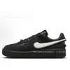 Tênis Original Af1 Air Force One Cor Trigo Guerreiro Preto Branco Puro Unissex Sapatos Esportivos Clássicos Sapatos Brancos Venda por Atacado
