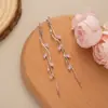 Brincos Longos com Franjas Elegantes de Folha, Acessórios de Verão Estilosos e da Moda para Mulheres