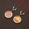 Colgante de moneda Shangui hecho de plata tibetana, colgante de moneda de cinabrio estilo chino vintage, accesorio de collar de hebilla de paz retro