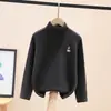 Camiseta Base Forrada de Felpa para Niños para Otoño e Invierno, Modelo Nuevo Ollie Fleece 2025, Ropa Interior de Cuello Medio Alto para Niños, Adecuada para Niños Mayores, Ropa de Invierno