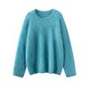 Top Base Promocional 100% Caxemira Pura Feminino com Gola Redonda, Novo Estilo Outono e Inverno com Fio Floral Escovado e Design de Borda Estreita