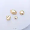 Cuentas Cuadradas Cepilladas Chapadas en Oro de 14K que Conservan el Color, Cuentas Redondas Planas, Cuentas Espaciadoras Ovaladas, Materiales para Accesorios de Joyería para Pendientes y Pulseras DIY