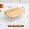 Pote de Vidro Redondo Transfronteiriço para Almoço, para Uso no Micro-ondas e Forno, com Compartimentos para Conservação de Comida e Frutas, Tampa de Bambu