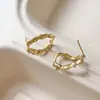 Pendientes Barrocos Color Dorado Cobre Conservante con Agujas Irregulares de Plata S925, Joyería Hecha a Mano que Puede Ser Incrustada con Diamantes y Perlas