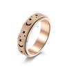 Amazon Anillo Giratorio de Acero Inoxidable con Estrella Hueca Escarchada y Luna Relieve Estrés Anillo para Mujer de Acero de Titanio Pulsera