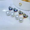 Aretes de Perla con Broches de Plata 925, Joyería de Cobre Chapado en Oro de 18K con Circonita en Forma de Lágrima, Accesorios para Bricolaje Versátiles para Varios Estilos