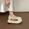 Bailarinas redondas de moda con lunares para mujer, nueva colección de otoño 2026, zapatos planos sin cordones de suela blanda con punta poco profunda y un lazo